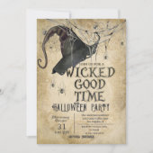 邪悪なグッドタイムアダルトヴィンテージハローウィンパーティ 招待状 (正面)