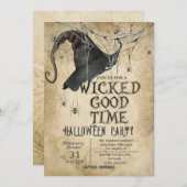 邪悪なグッドタイムアダルトヴィンテージハローウィンパーティ 招待状 (正面/裏面)