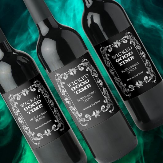邪悪なグッドタイムハロウィンスピリッツ ワインラベル
