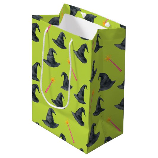 邪悪なグッドピンク&グリーンウィッチーラップ抱き枕 ミディアムペーパーバッグ (正面アングル)