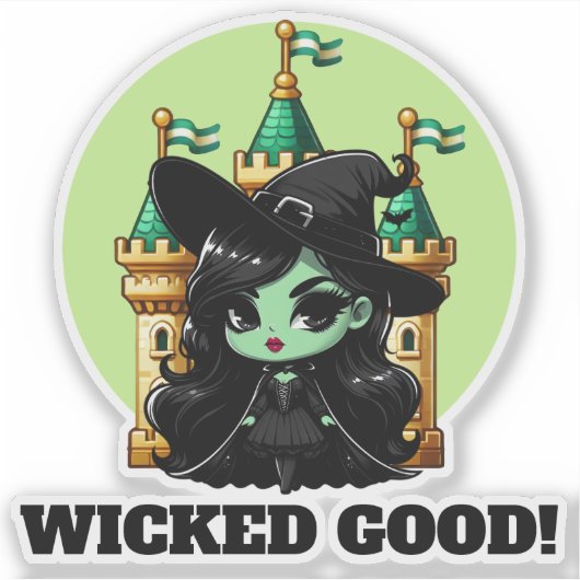 邪悪なグッドリトルグリーンウィッチ招待状 シール (正面)