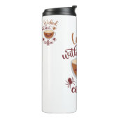 邪悪なコーヒーブラウンおもしろいハロウィンなし タンブラー (回転左)