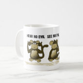 邪悪なサルの声を聞かない コーヒーマグカップ (正面左)