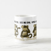 邪悪なサルの声を聞かない コーヒーマグカップ (中央)