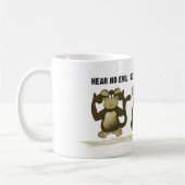 邪悪なサルの声を聞かない コーヒーマグカップ (左)
