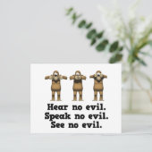 邪悪なサルの声を聞かない ポストカード (スタンド正面)