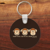 邪悪なサルの漫画を聞かない キーホルダー (正面)