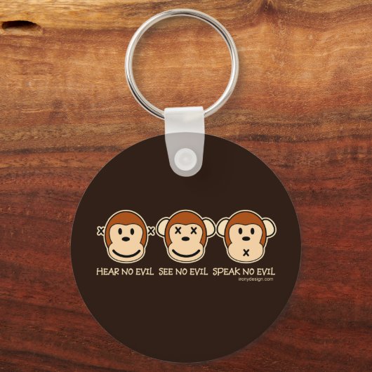 邪悪なサルの漫画を聞かない キーホルダー (正面)