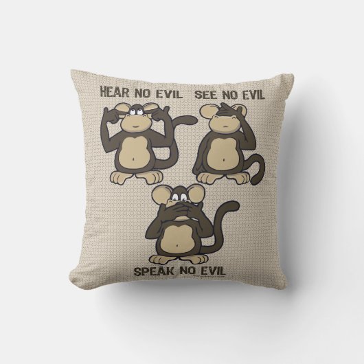 邪悪なサルの漫画を聞かない クッション (正面)