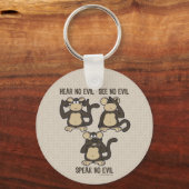 邪悪なサルを聞かない – 新規 キーホルダー (裏面)