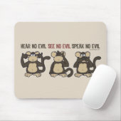 邪悪なサルを聞かない – 新規 マウスパッド (マウス)