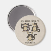 邪悪なサルを聞かない – 新規 マグネット (正面/裏面)