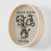 邪悪なサルを聞かない – 新規 壁時計 (傾斜)