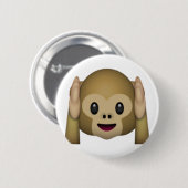 邪悪なサルを聞かない – 絵文字 缶バッジ (正面&裏面)