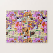 邪悪なシームレスなハロウィーンスタンプコレクション ジグソーパズル (横)