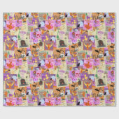 邪悪なシームレスなハロウィーンスタンプコレクション ラッピングペーパー (フラット)