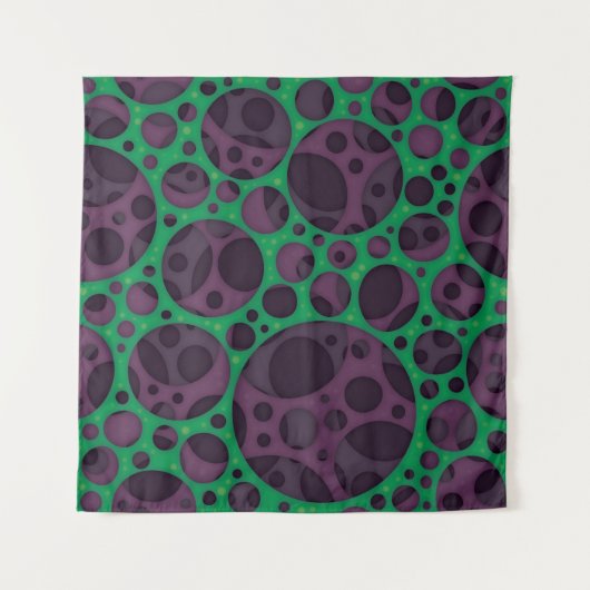 邪悪なトリップ（幻覚体験）のような抽象芸術スライムホールデザインパターン タペストリー (正面)