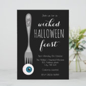邪悪なハロウィンパーティーの招待状 黒 招待状 (スタンド正面)