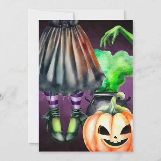 邪悪なハロウィーンの衣装パーティの招待状 招待状 (裏面)