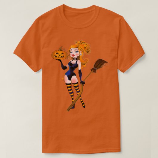 邪悪なハロウィーンの魔女 Tシャツ (デザイン正面)