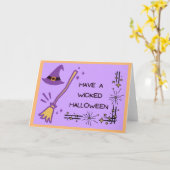 邪悪なハロウィーンをお持ち-紫のカード カード (黄色い花)