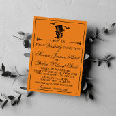 邪悪なハロウィーンオレンジブラックゴシック結婚ズ 招待状