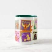 邪悪なハロウィーンスタンプコレクショ数々のン色 ツートーンマグカップ (中央)