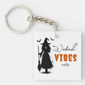 "邪悪なバイブのみ" – ハロウィーンブラックウィッチ – キーホルダー (正面)