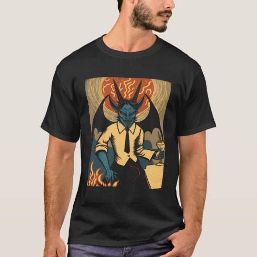 邪悪なバプテスムヤギ悪魔の神ウィングス村 Tシャツ (正面)