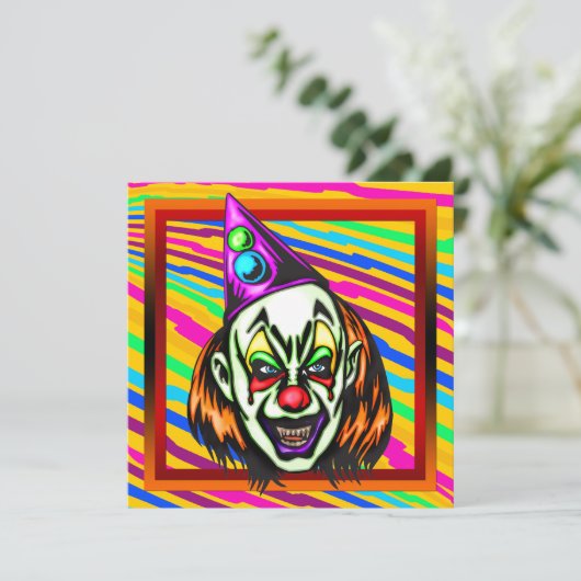 邪悪なピエロのハローウィンパーティの招待状 招待状 (スタンド正面)