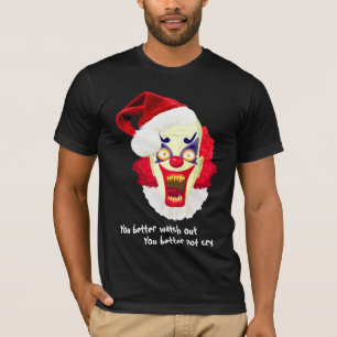 邪悪なピエロの悪いサンタのTシャツ Tシャツ