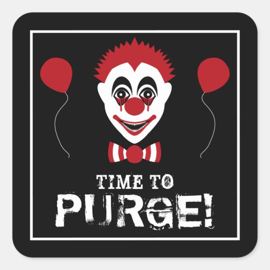 邪悪なピエロ、ハロウィーン スクエアシール (正面)