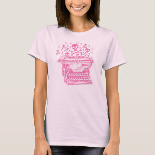 邪悪なピンクのタイプライター Tシャツ