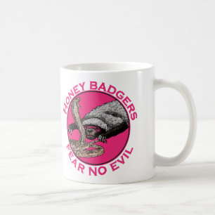 邪悪なピンクのラーテルのBadass動物の芸術を恐れないで下さい コーヒーマグカップ