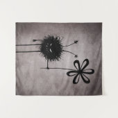 邪悪なフラワーバグ – ヴィンテージかわいいゴシック様式の生き物 タペストリー (正面(横))