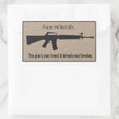 邪悪なブラックライフルを恐れない 長方形シール (バッグ)