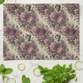 邪悪なプラム花びら – ゴシックビクトリアン キッチンタオル (折り畳み)