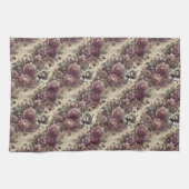 邪悪なプラム花びら – ゴシックビクトリアン キッチンタオル (横)