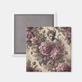 邪悪なプラム花びら – ゴシックフローラデザイン マグネット (正面/裏面)