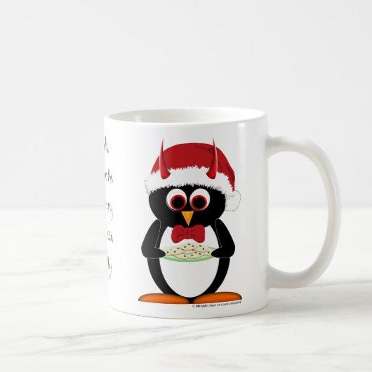 邪悪なペンギンのクリスマスのマグ コーヒーマグカップ (右)