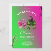 邪悪なボーガールバースデーパーティーの招待 招待状 (正面)