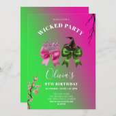 邪悪なボーガールバースデーパーティーの招待 招待状 (正面/裏面)