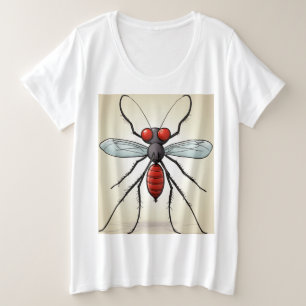"邪悪なマンガの蚊のTシャツ – バズを解き放つ プラスサイズTシャツ