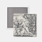 邪悪なライオンを殺すヘラクレス マグネット (正面/裏面)