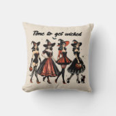 邪悪なヴィンテージ魔女ハロウィーンを手に入れる時間 クッション (正面)