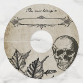 『邪悪な不倫ハロウィン – ワイングラスラベル』 ワイングラスタグ (正面)