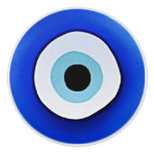 邪悪な印刷された円形セラミックの白い引き/ノブ セラミックノブ (正面)