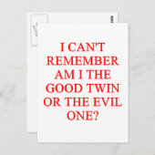 邪悪な双子のジョーク ポストカード (正面/裏面)