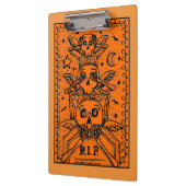 邪悪な墓地のスケルトンの墓石、ハロウィーンを参照する クリップボード (左)