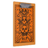 邪悪な墓地のスケルトンの墓石、ハロウィーンを参照する クリップボード (右)